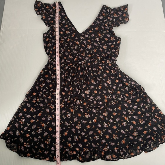 The General Good Black Ruffled V-Neck Floral Sundress Small - Picture 14 of 15